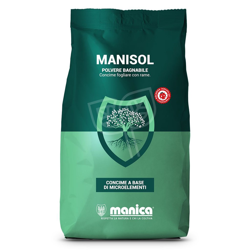 MANISOL POLVERE BAGNABILE CON RAME - KG 15 - FERTILIZZANTE - FUNGICIDA BIO MANICA